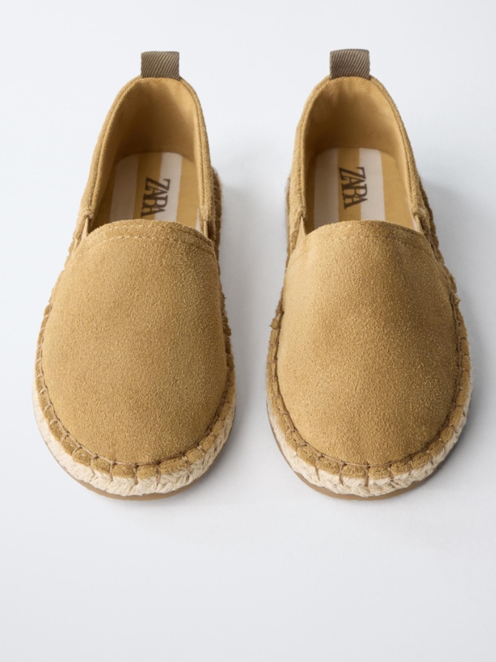 Zara Leather Boys Espadrilles Taupe Brown